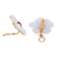 ANDREW CLUNN, GEMSTONE FLOWER EARCLIPS