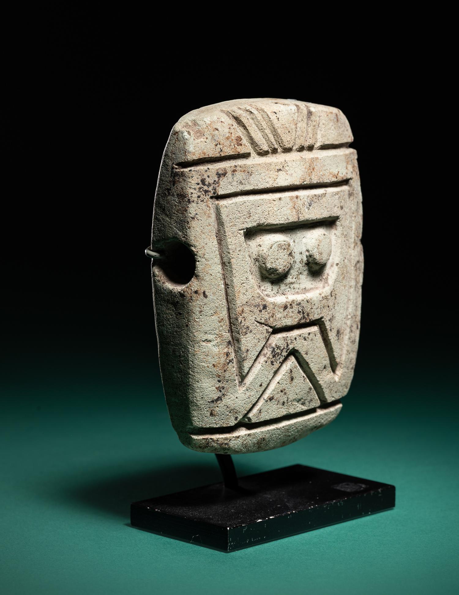 A Valdivian Limestone Anthropomorphic Figure