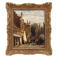 Cornelis Springer (Dutch, 1817-1891) — Street Scene, Amsterdam , 1865