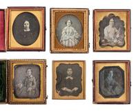 [EARLY PHOTOGRAPHY]. 40 sixth plate daguerreotypes of women of varying ages.