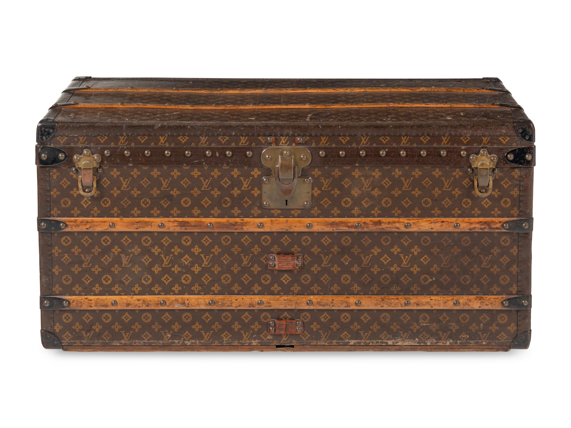 LOUIS VUITTON, ANTIQUE STEAMER TRUNK