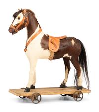 A Horse Hide Horse-Form Child’s Pull Toy