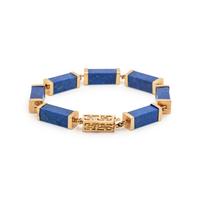 YELLOW GOLD AND LAPIS LAZULI NECKLACE AND BRACELET SET