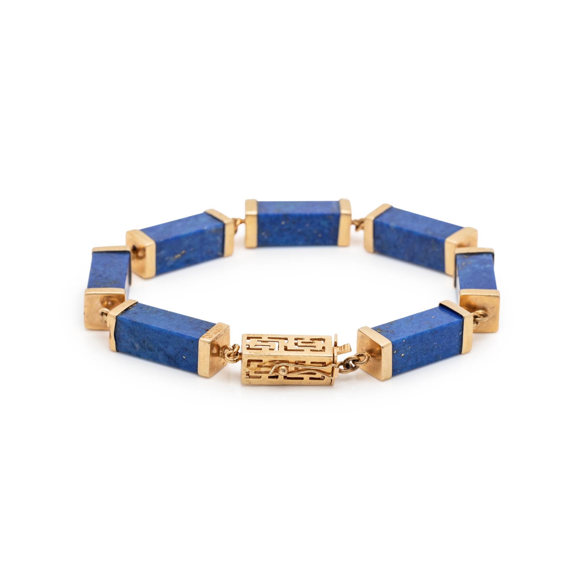 YELLOW GOLD AND LAPIS LAZULI NECKLACE AND BRACELET SET