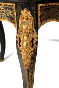 A Napoleon III Gilt Bronze Mounted Boulle Marquetry Center Table