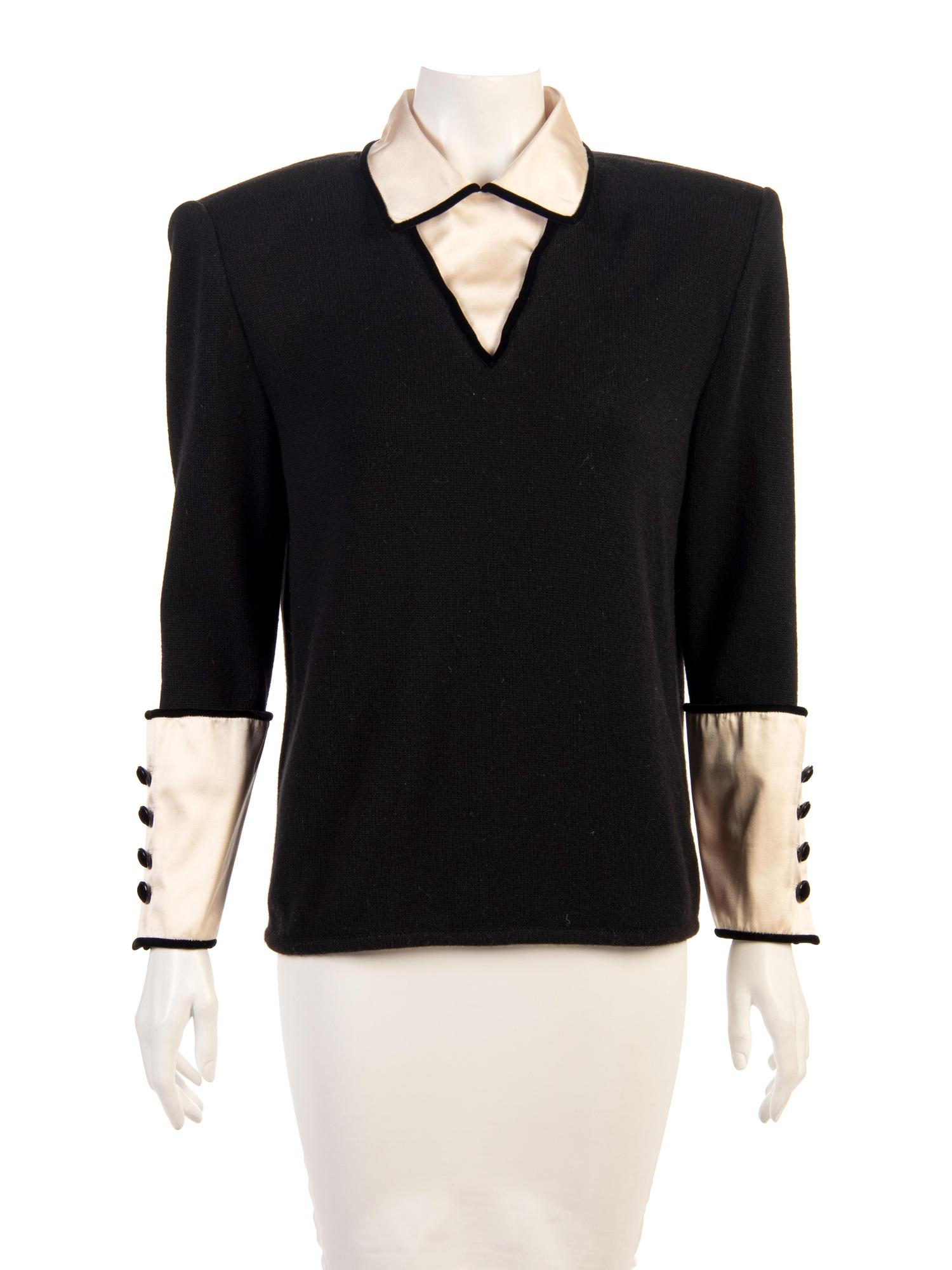 Three Valentino Cashmere Knit Tops with Bows, 1980s