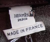 An Hermes Brown Leather Skirt Ensemble, Skirt size 38.