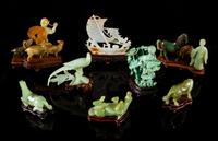 Eight Chinese Carved Stone Figures