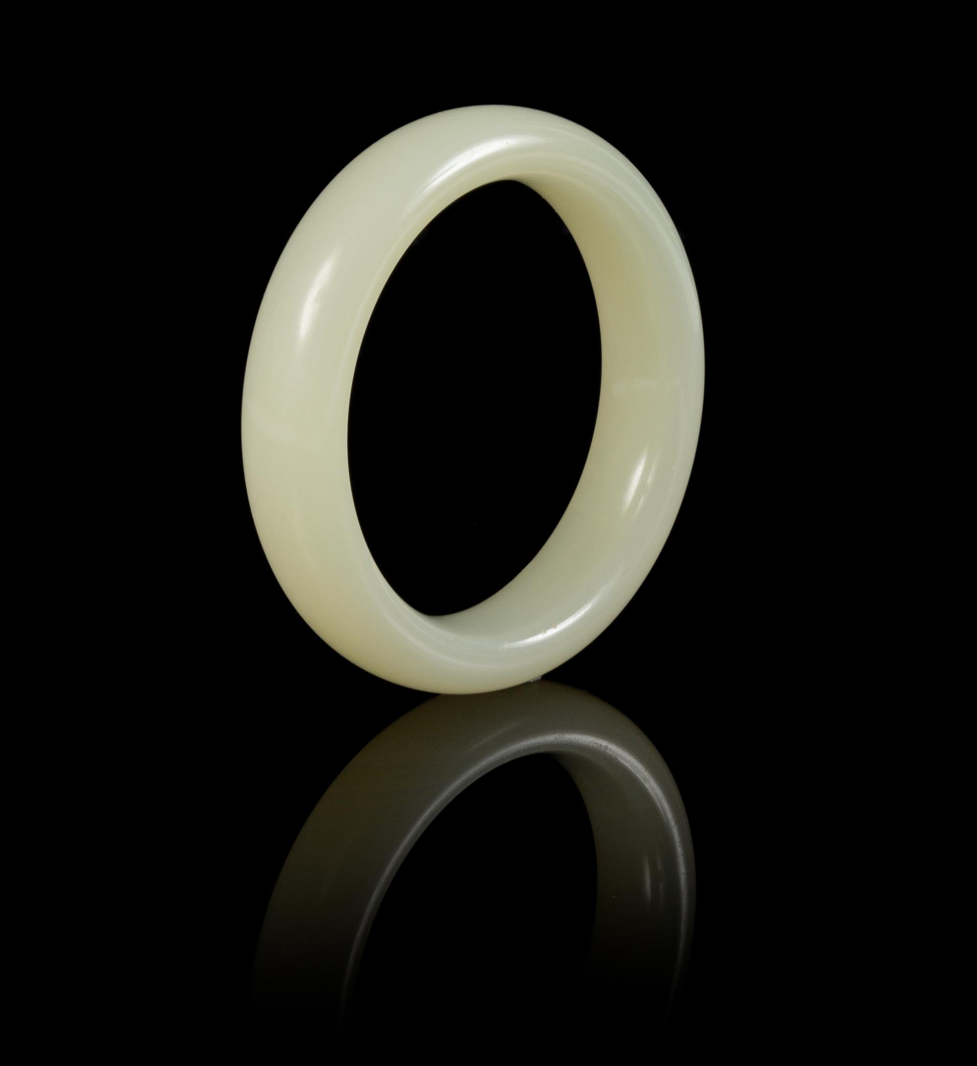 A White Jade Bangle Diameter 3 1/4 inches.