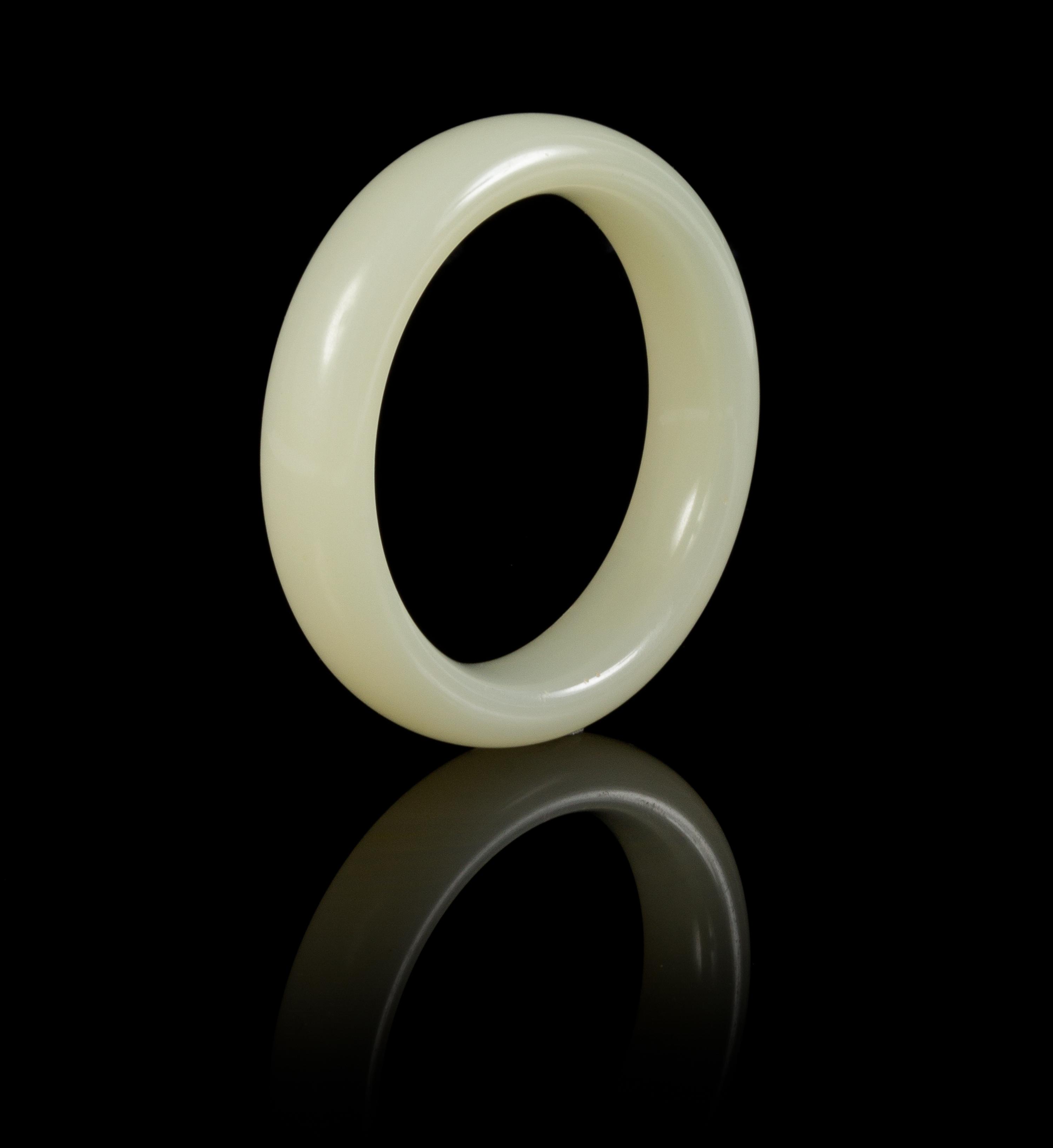 A White Jade Bangle Diameter 3 1/4 inches.