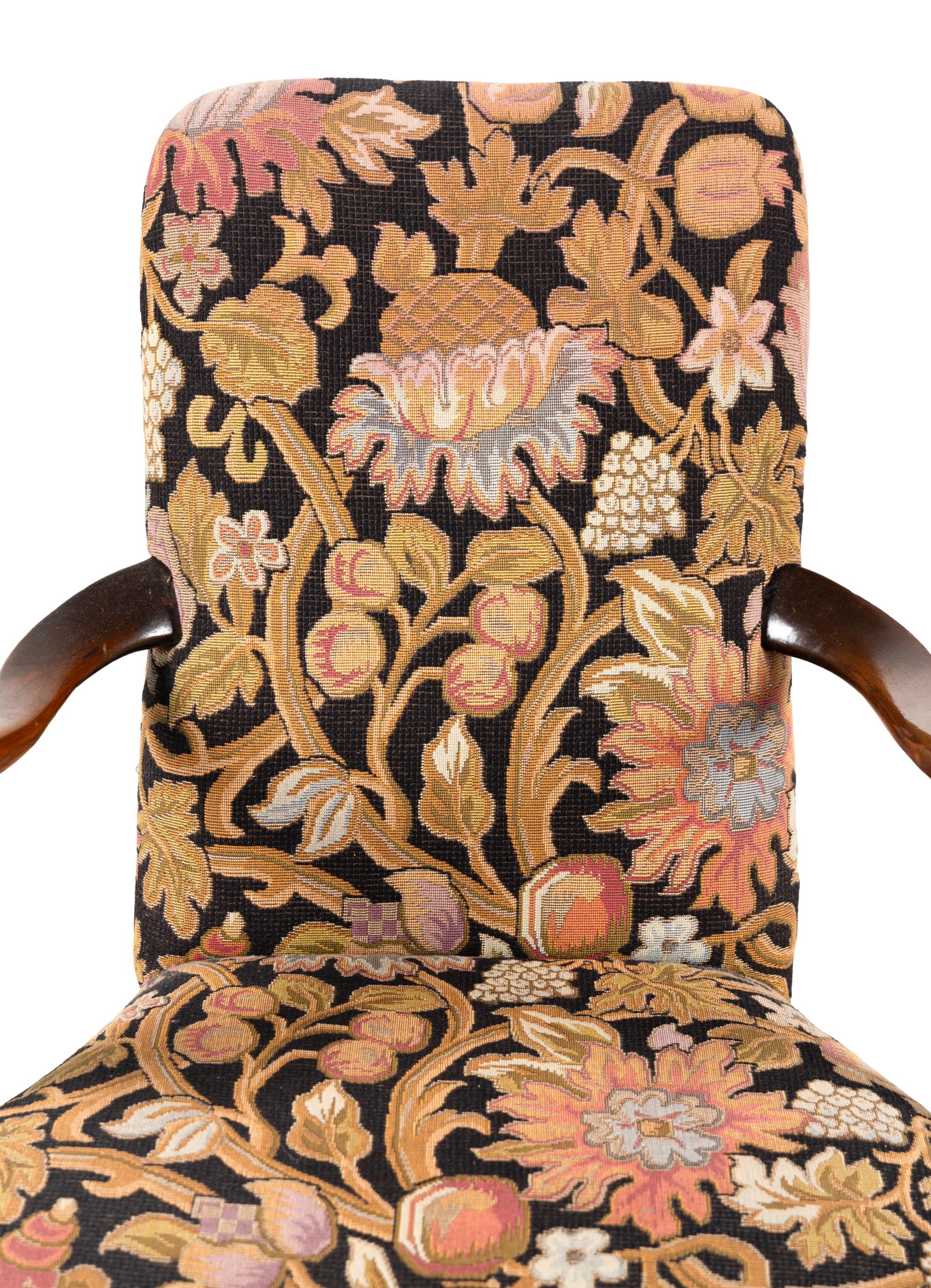 Two Queen Anne Walnut Armchairs