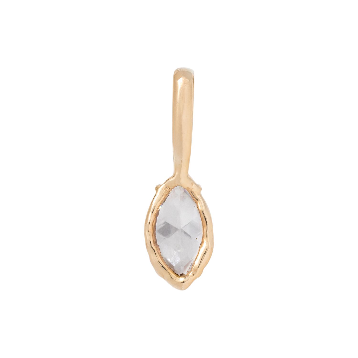 YELLOW GOLD AND ROCK CRYSTAL PENDANT