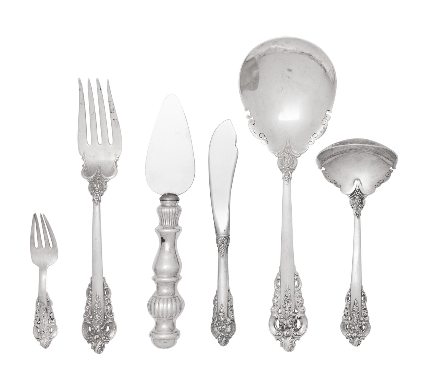 A Wallace Grand Baroque Silver Flatware Service