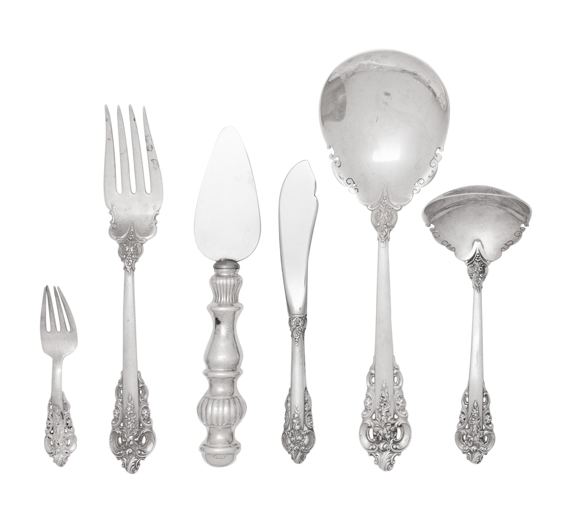 A Wallace Grand Baroque Silver Flatware Service