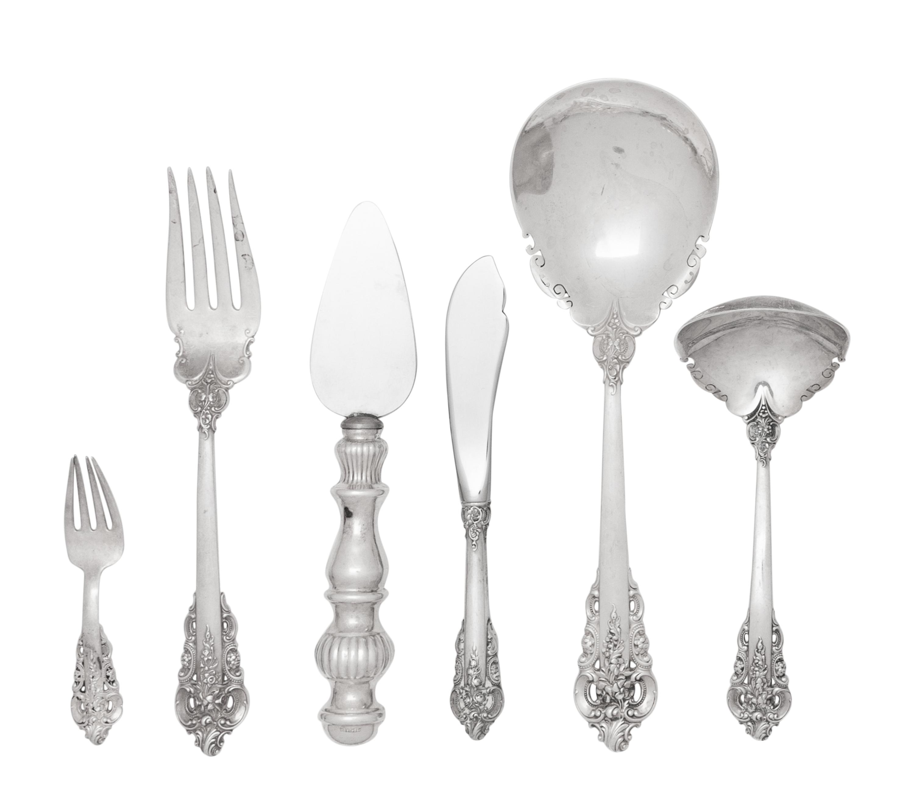 A Wallace Grand Baroque Silver Flatware Service