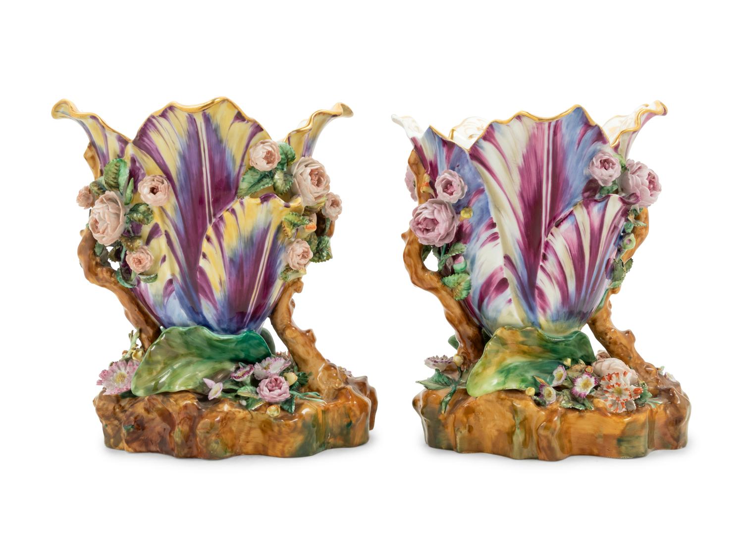 A Pair of French Porcelain Vases by Jacob Petit (French, 1797-1868)