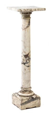 A Continental White Marble Pedestal, Height 47 inches.
