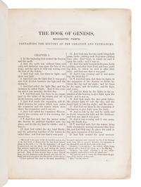 [BIBLE, OLD TESTAMENT, in English]. The Twenty-Four Books of the Holy Scriptures . Translated by Isaac Leeser. Philadelphia: [Isaac Leeser], 5614 [1853-54].