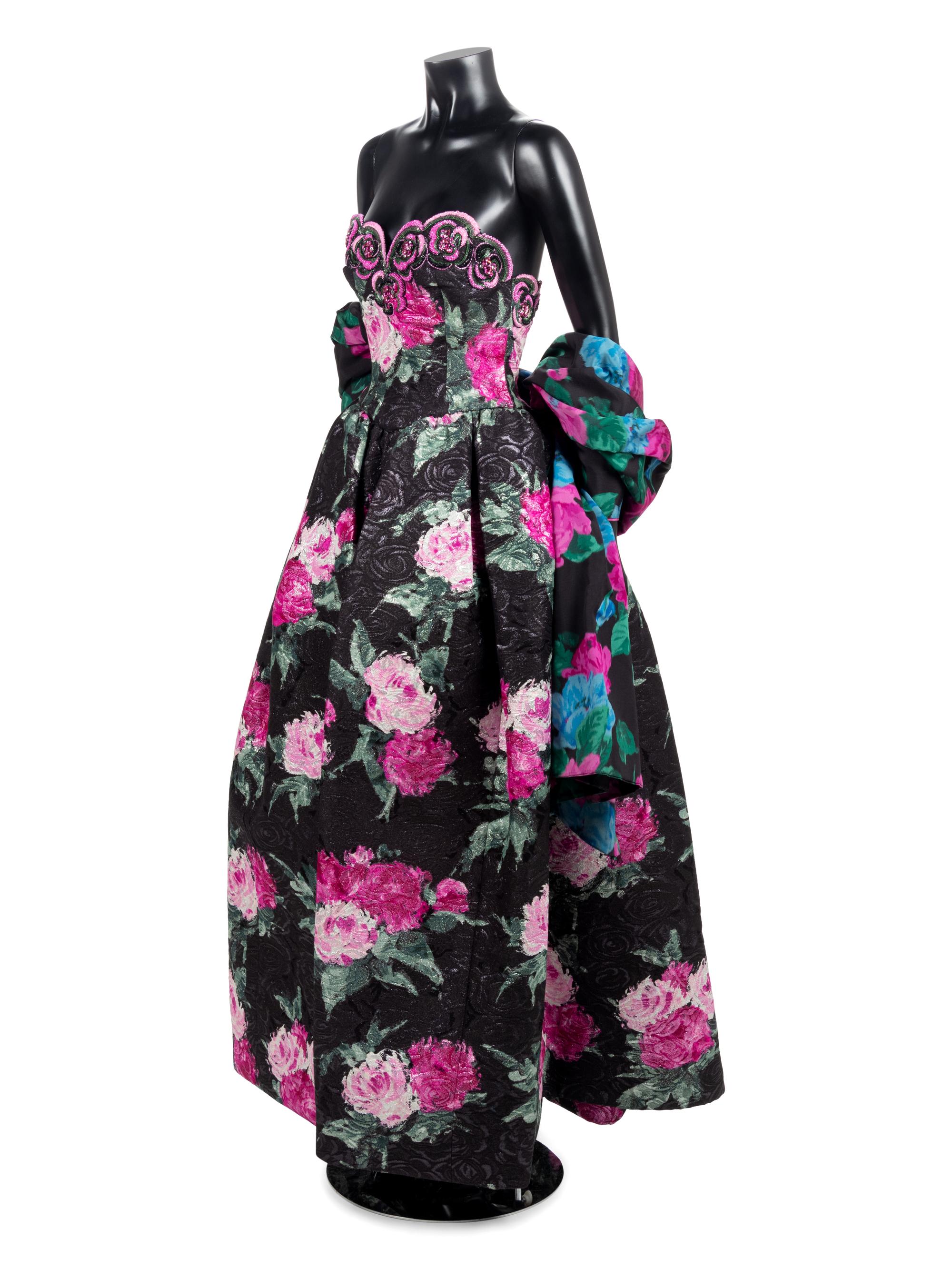 Nina Ricci Couture Dress with Shawl, 1980s