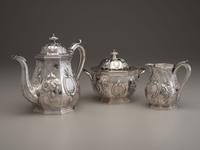 A Ball, Tompkins & Black Three-Piece Coin Silver Tea Service