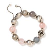 A Sterling Silver, Rose Quartz and Grey Chalcedony 'Elements' Bracelet, David Yurman, 29.10 dwts.
