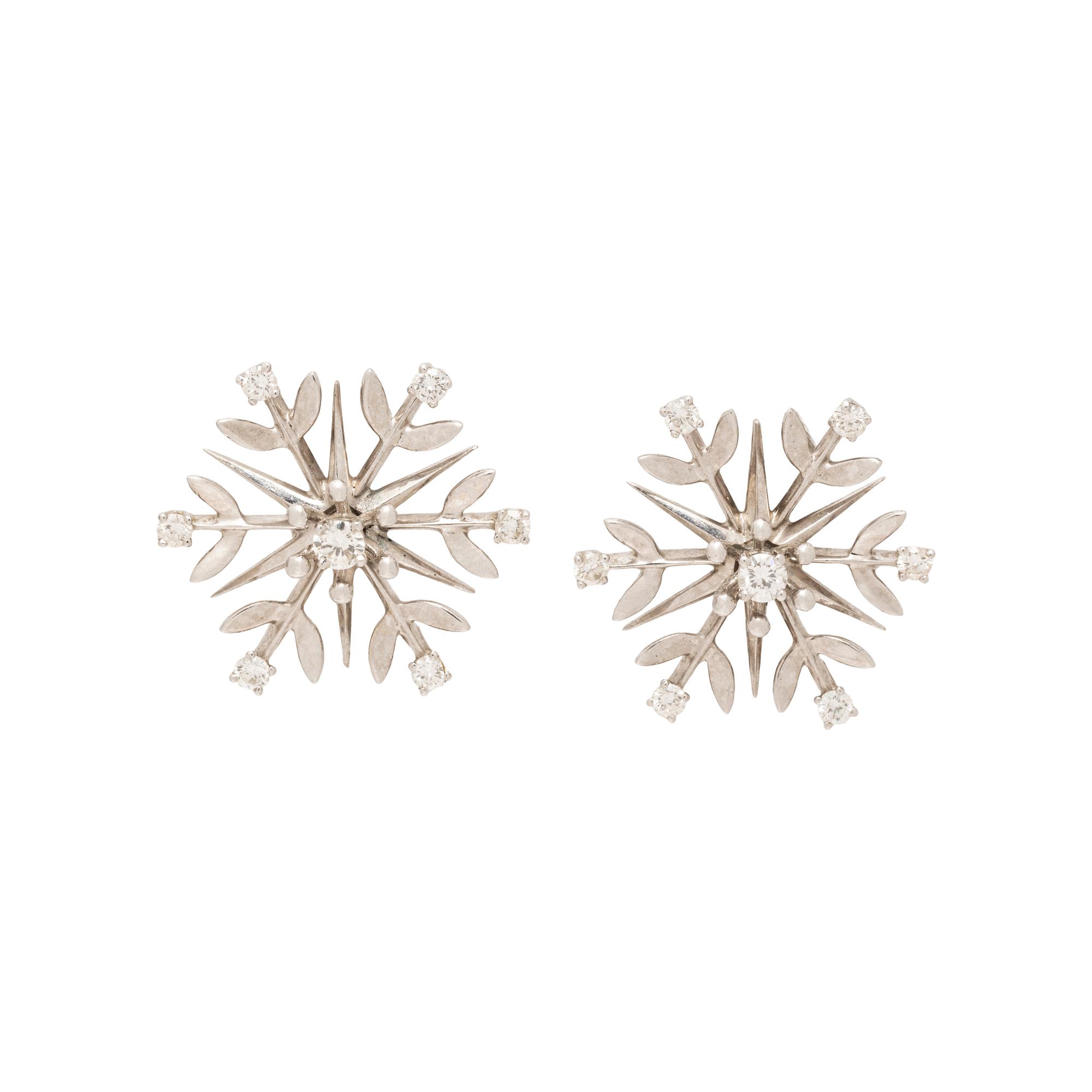 DIAMOND SNOWFLAKE CLIP EARRINGS