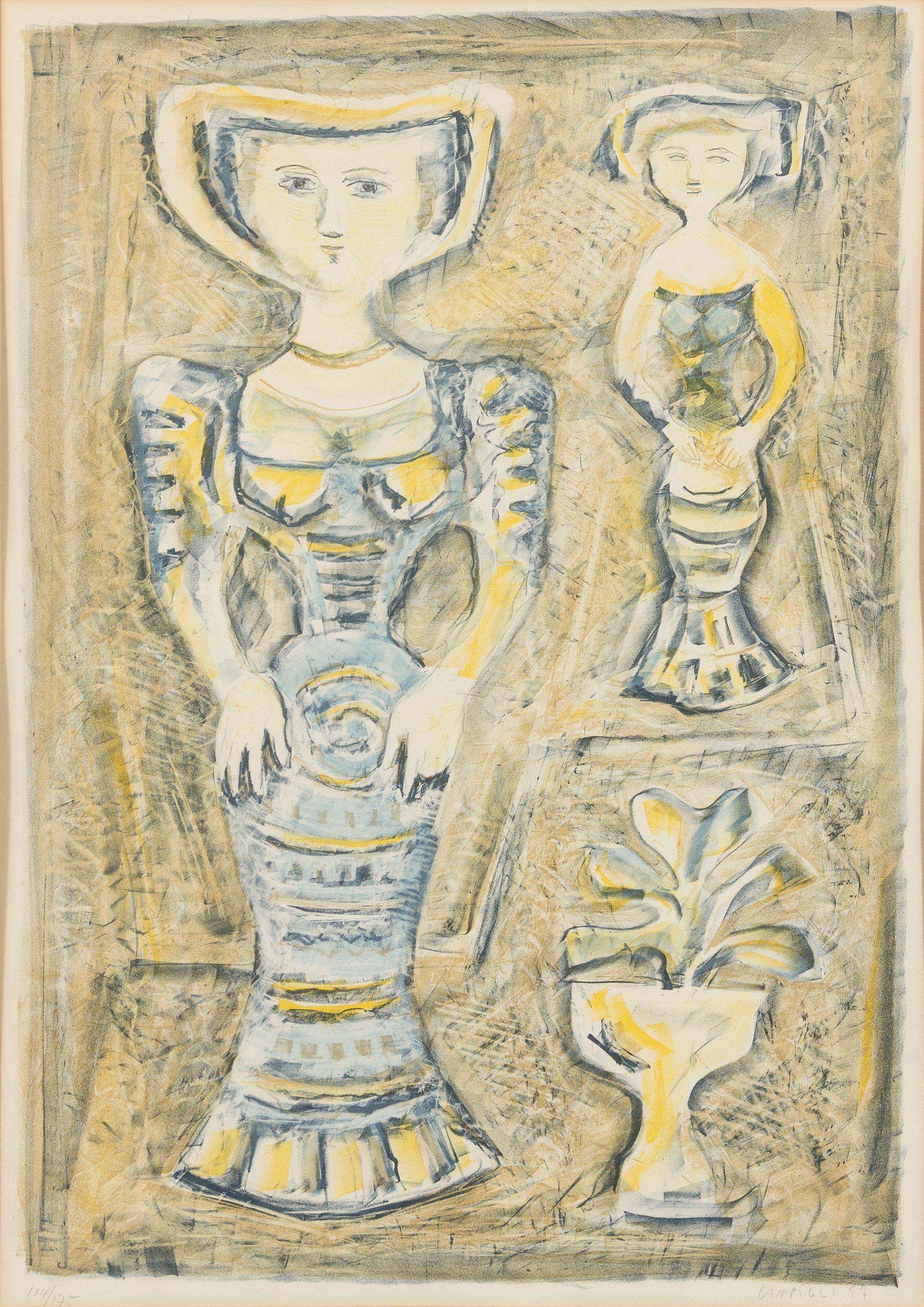 Massimo Campigli, (Italian, 1895-1971), Donne Fiori, 1957