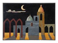 Four Italian Modernist Pietra Dura Pictorial Plaques — 20TH CENTURY