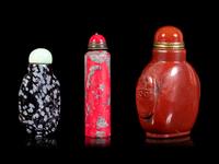 Three Hardstone Snuff Bottles