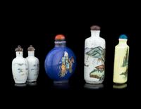 Four Chinese Famille Rose Porcelain Snuff Bottles