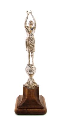 A George V Silver Ornament, Omar Ramsden, London, 1930, in the form of a classical robed gentleman with arms outstretched over his head