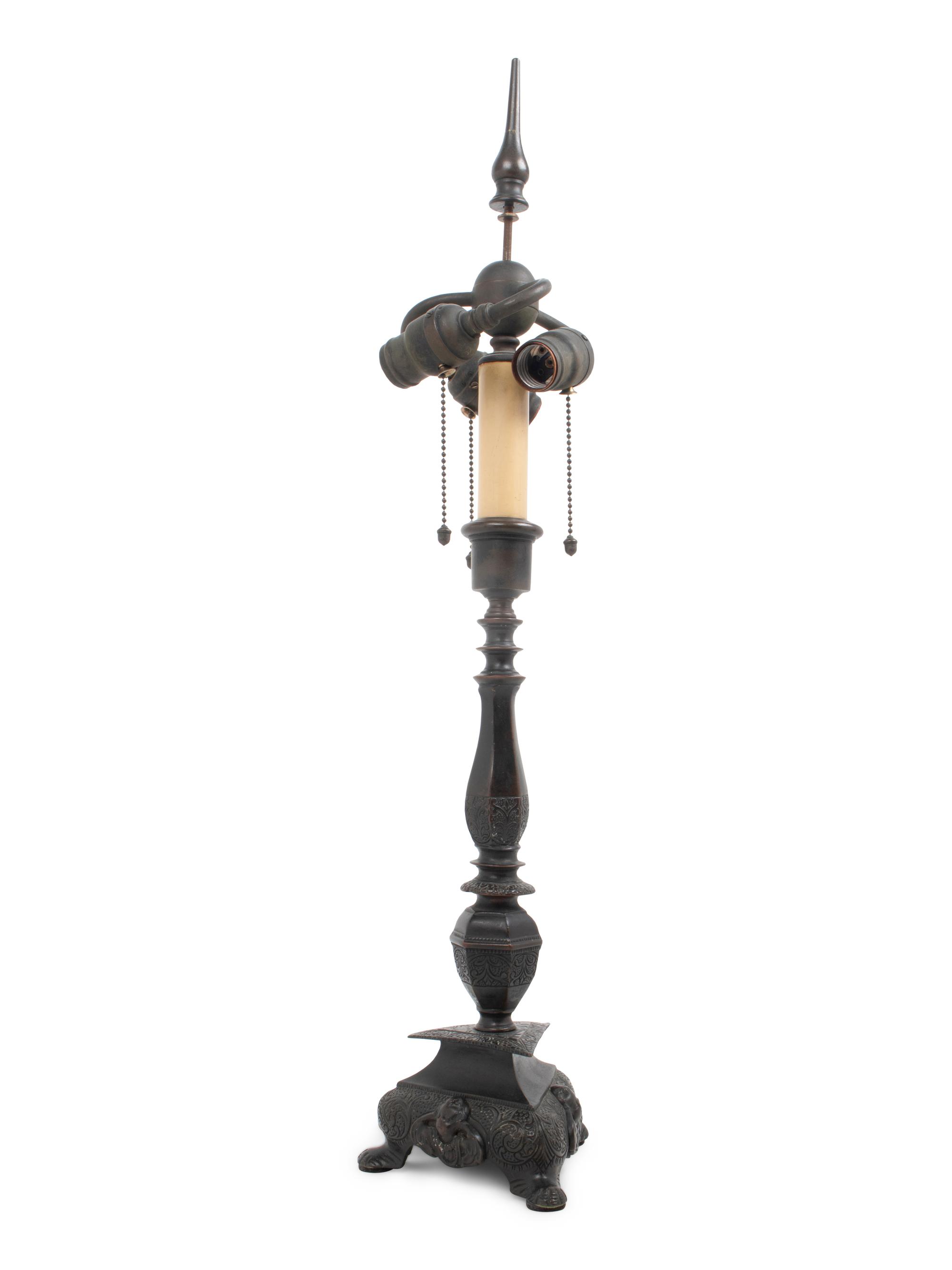 An Italian Bronze Pricket Mounted as a Lamp