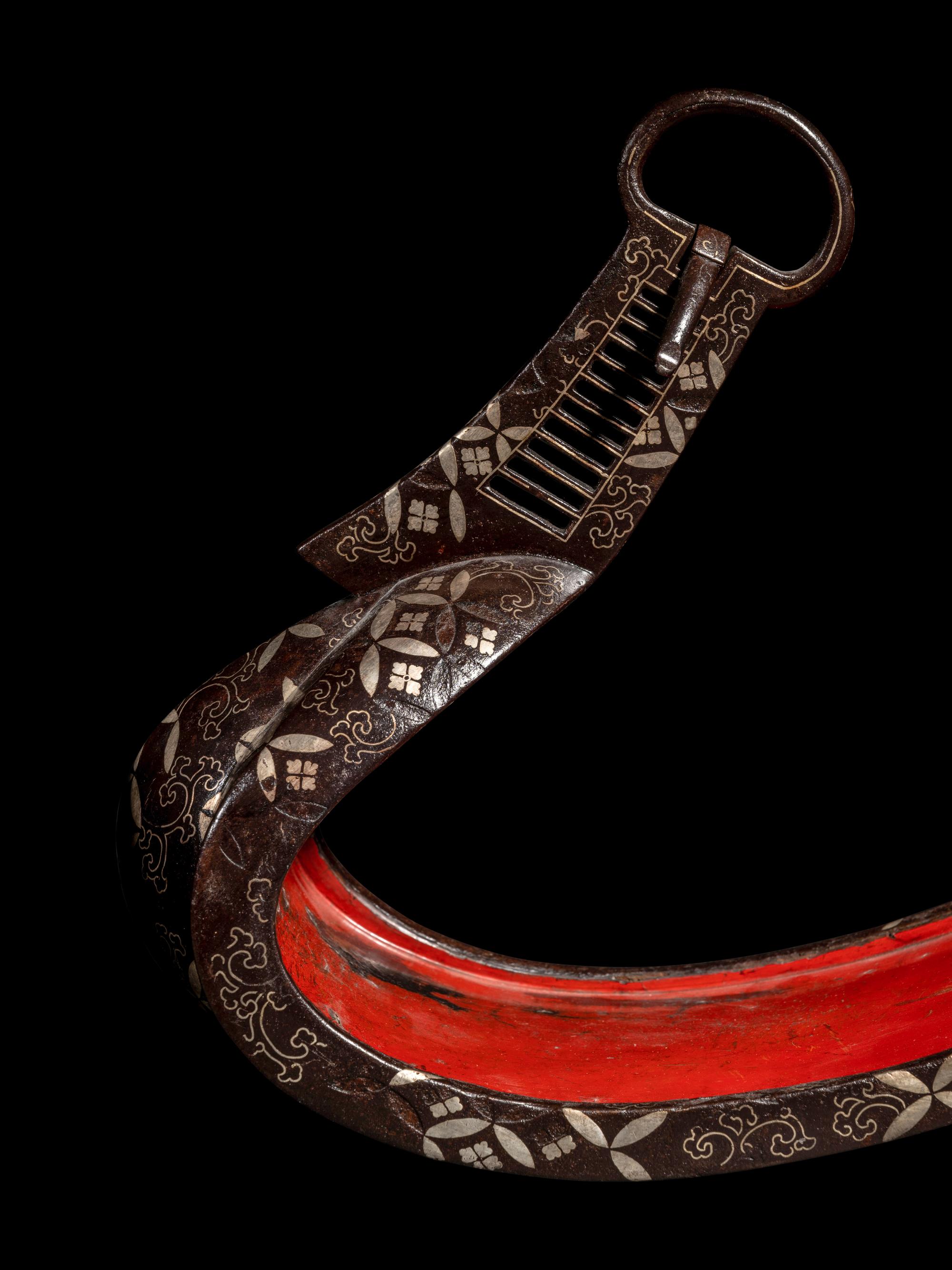 Two Pairs of Japanese Silver Inlaid Iron Stirrups, Abumi