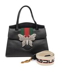 Gucci Black Leather Sylvie Butterfly Bag, Cruise 2018