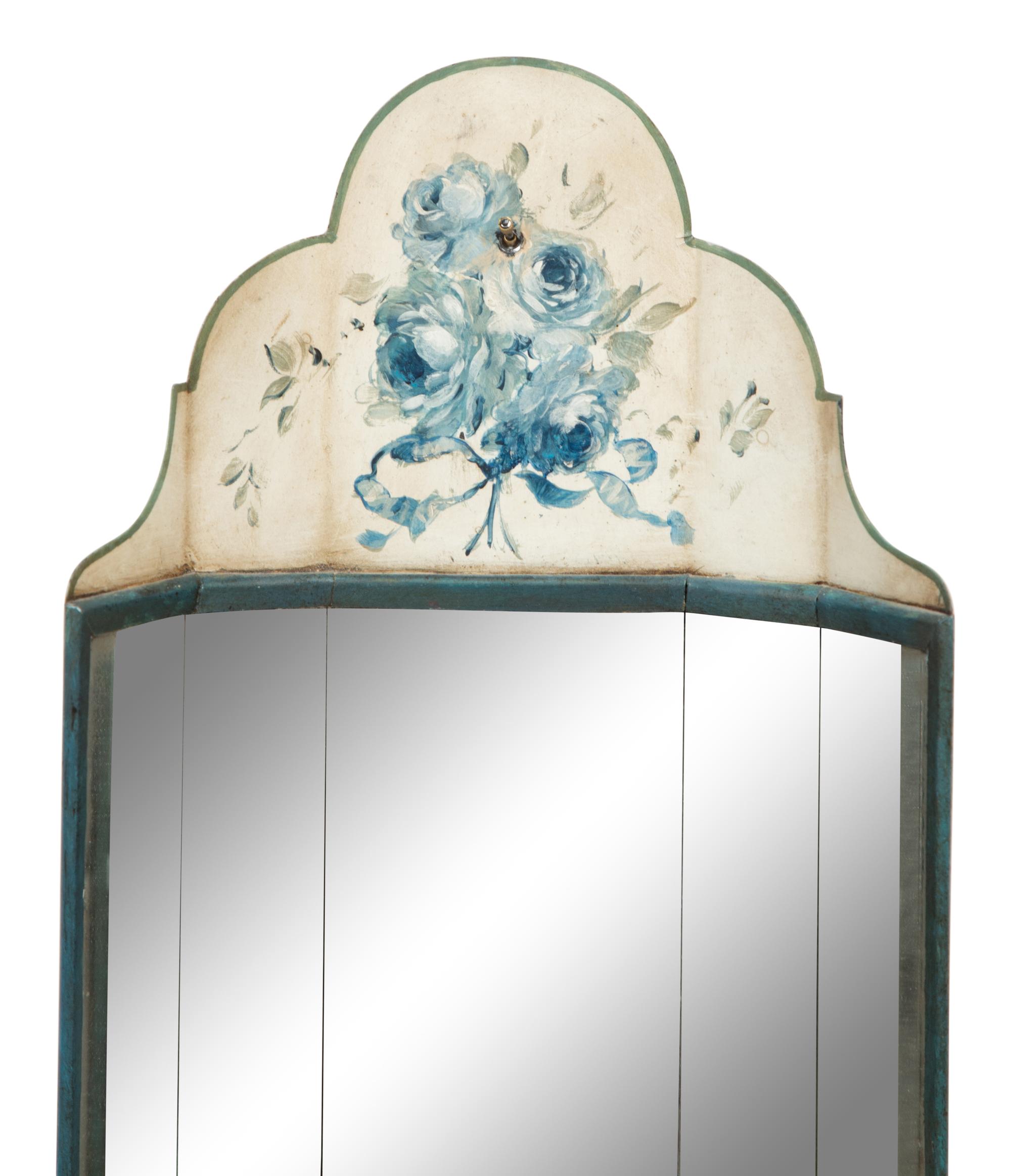 A Pair of Painted Tole and Mirror Wall Sconces