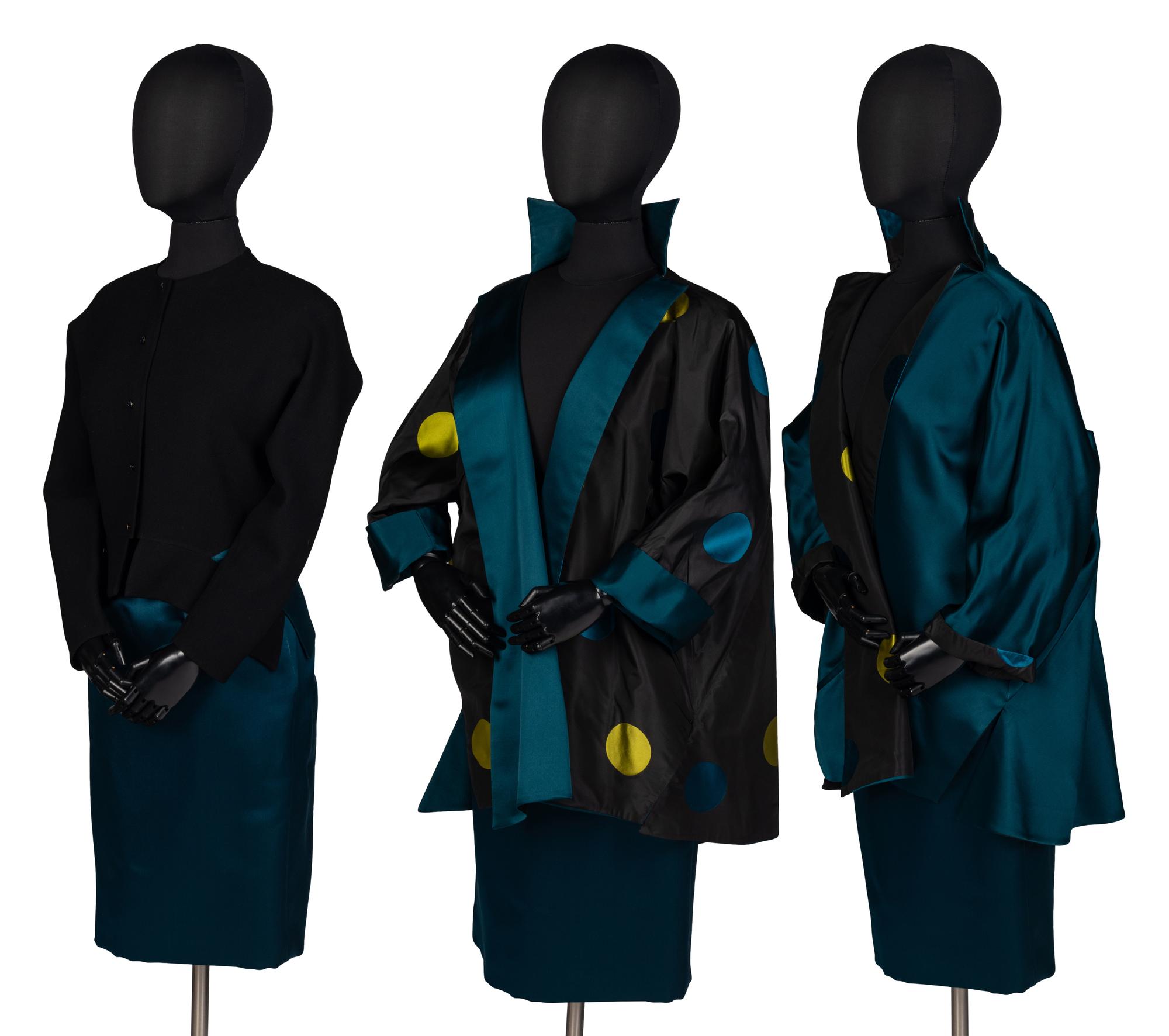 Geoffrey Beene Silk Ensemble with Reversible Coat
