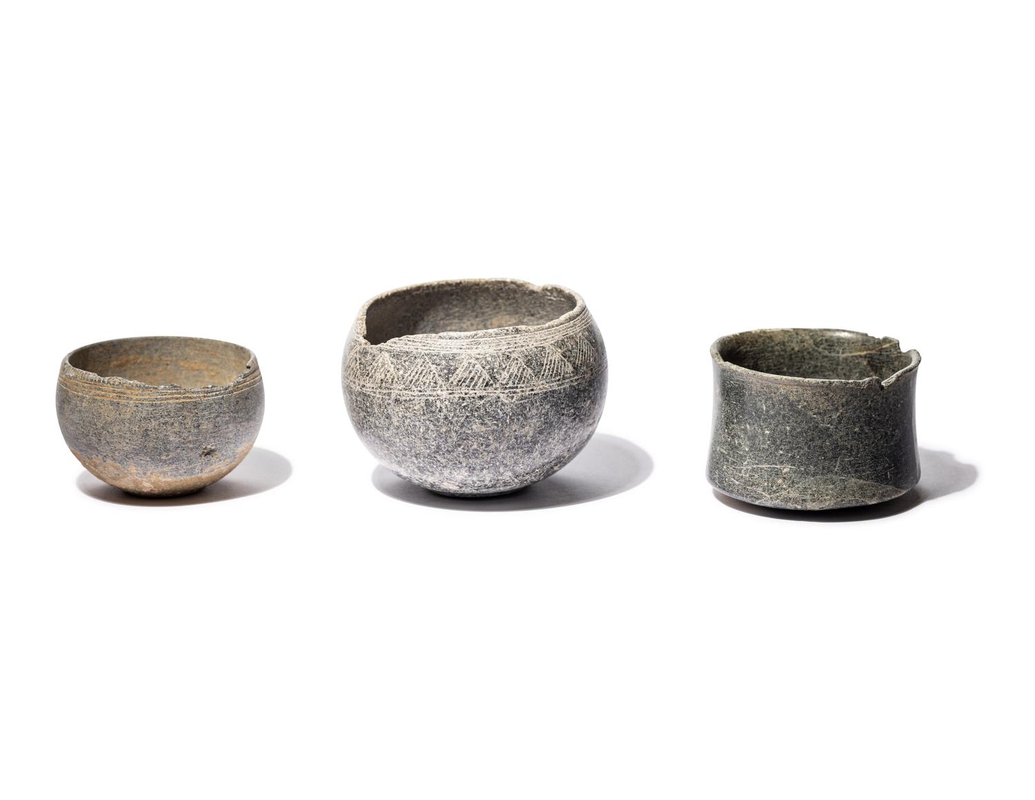 Three Bactrian Stone Vessels