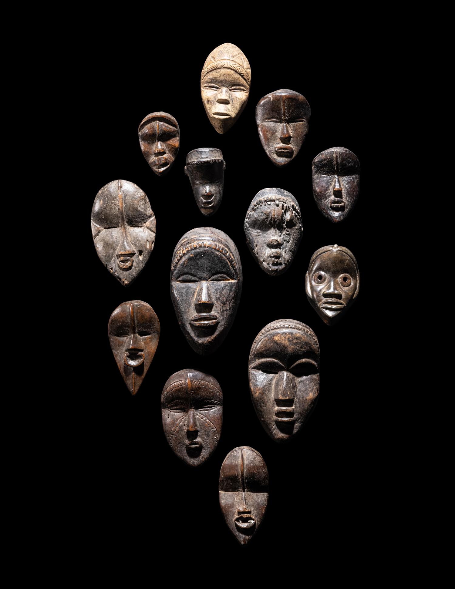 Thirteen Wood Dan Masks