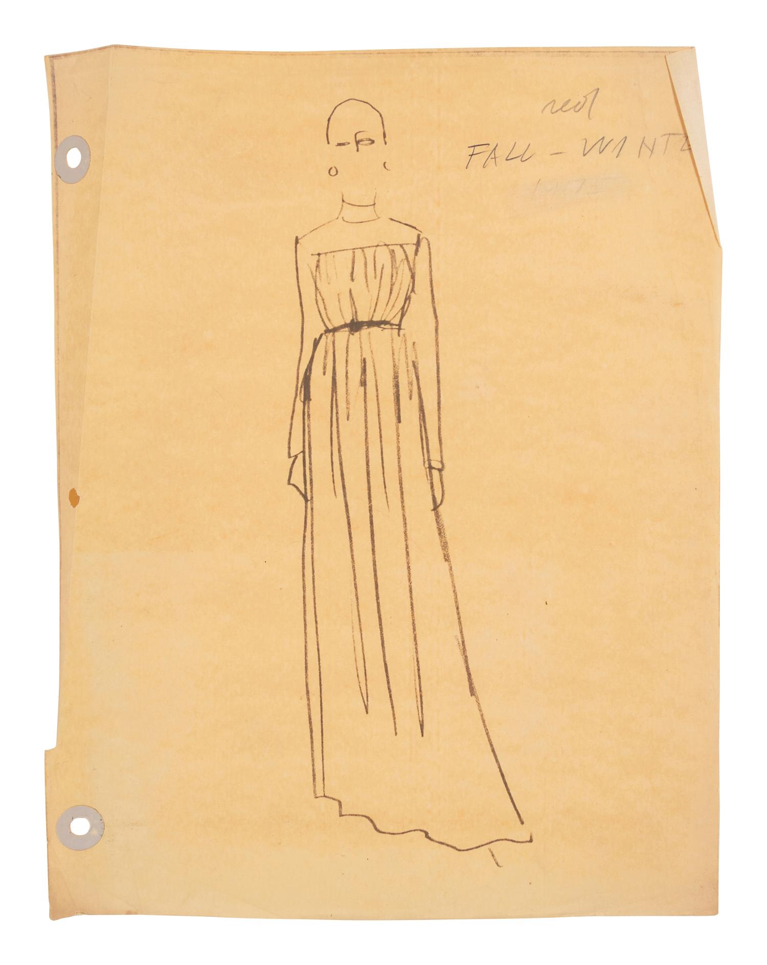 A Large Group of Norell Fashion Sketches