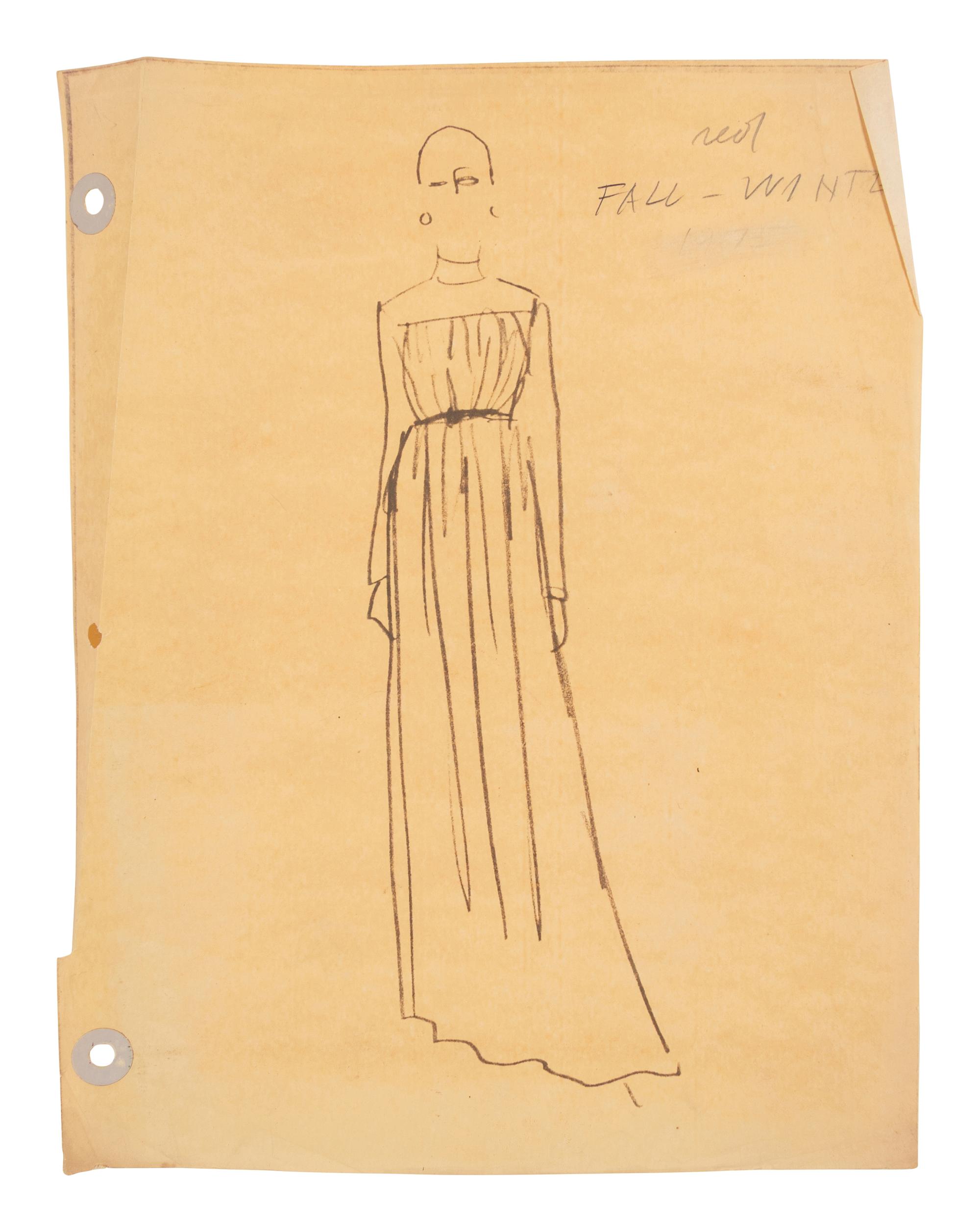 A Large Group of Norell Fashion Sketches