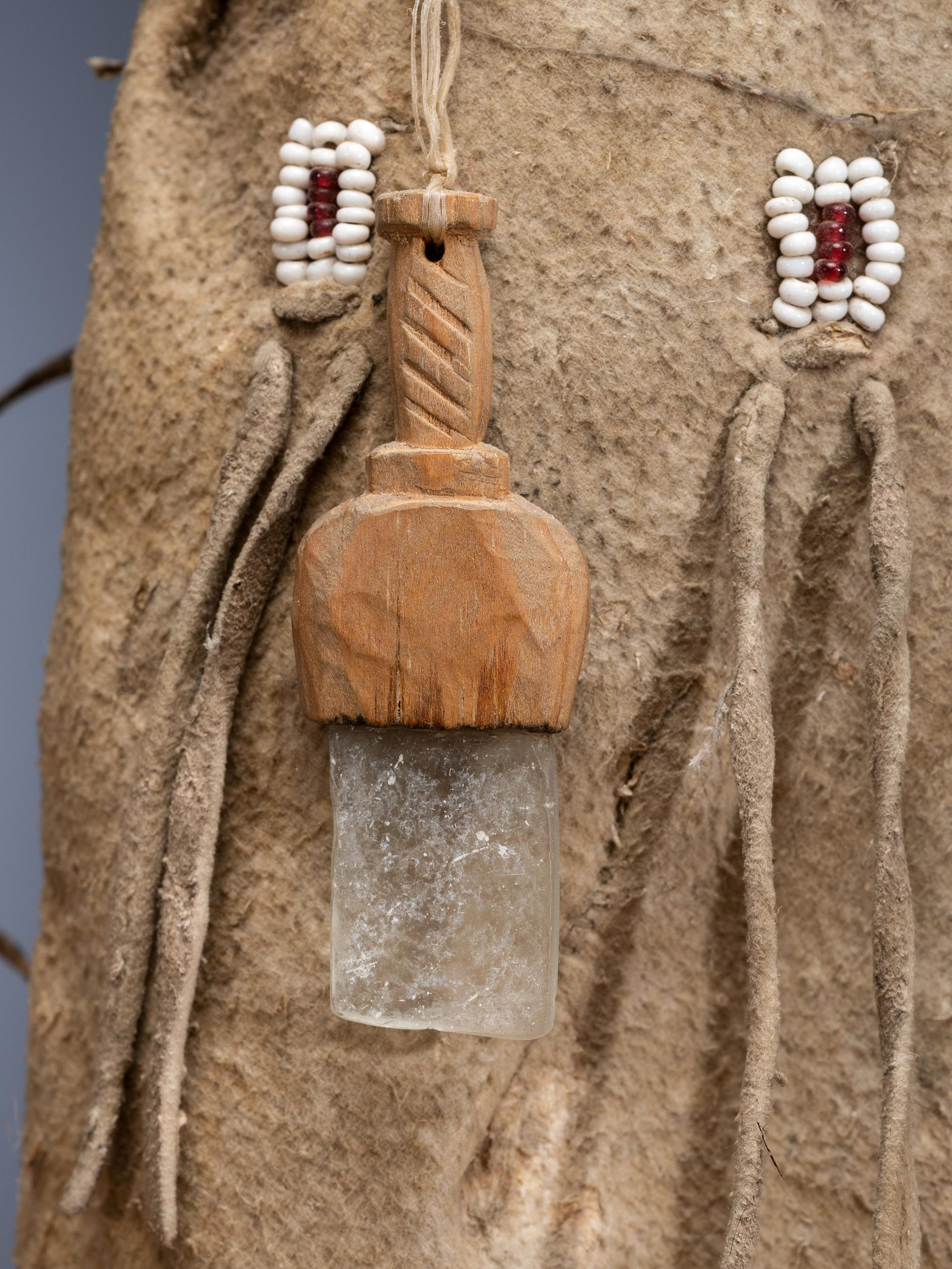 Hidatsa Doll, with Beaded and Quilled Dress