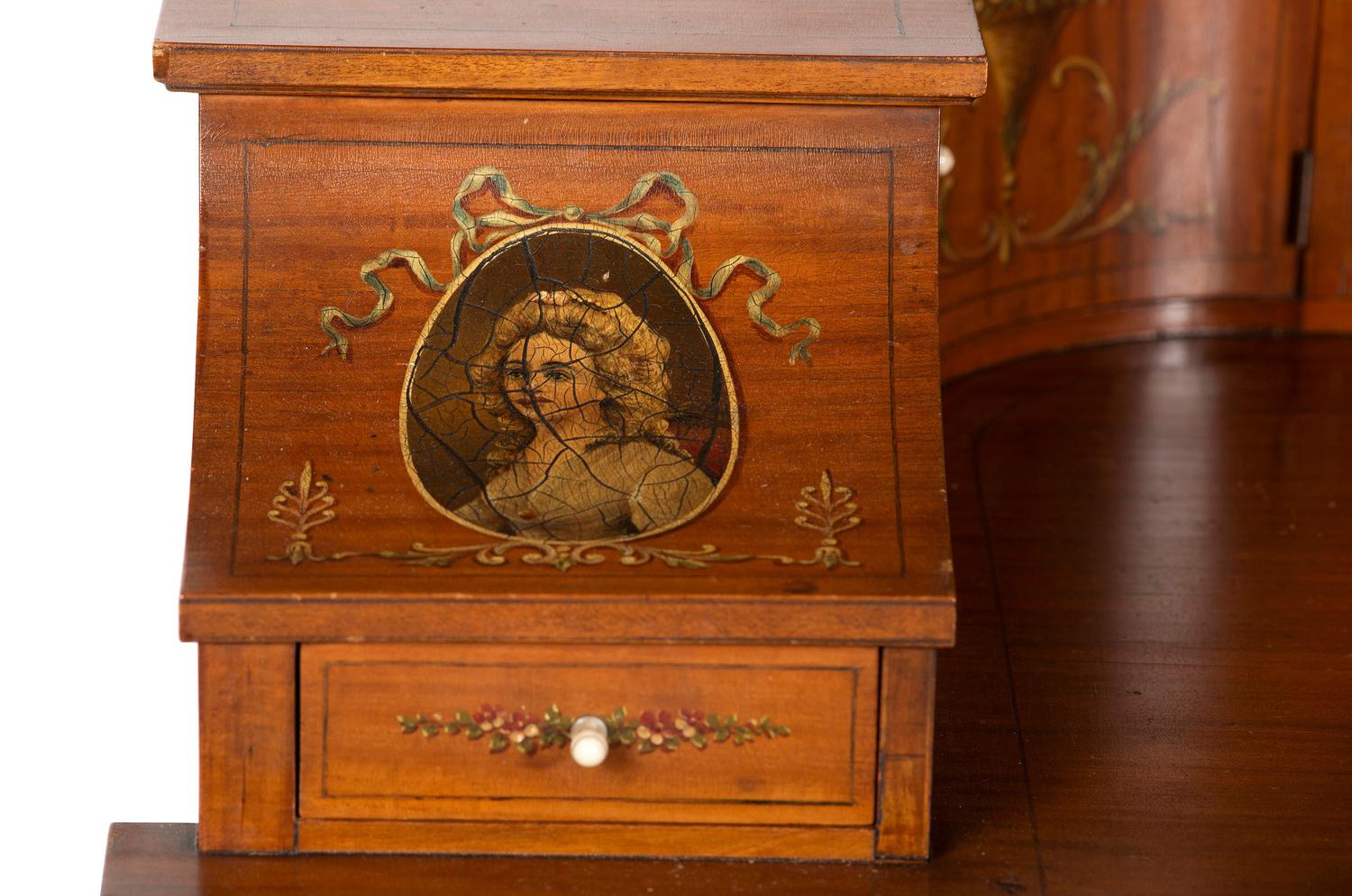 An Edwardian Style Painted Satinwood Carlton House Desk