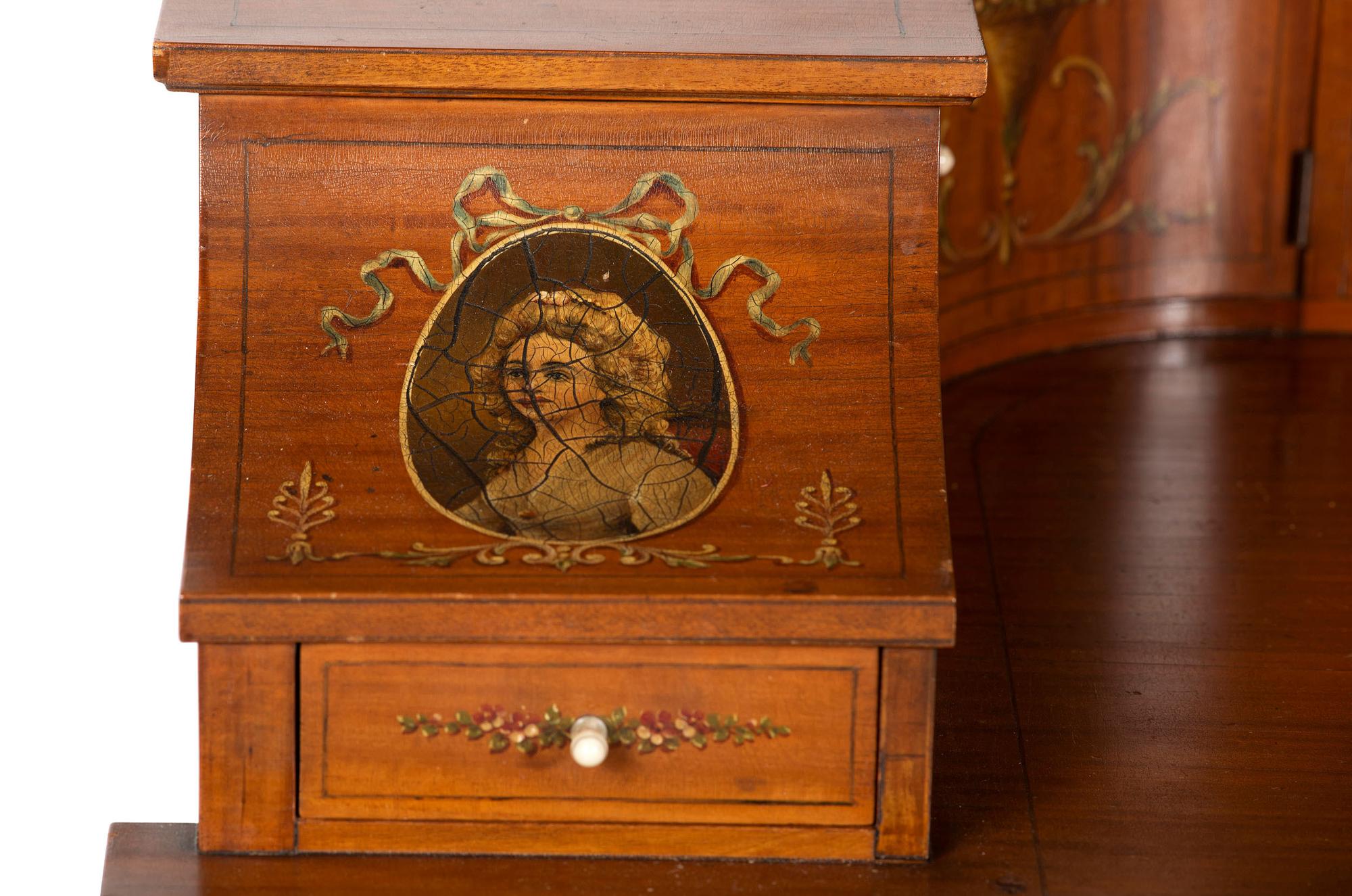 An Edwardian Style Painted Satinwood Carlton House Desk