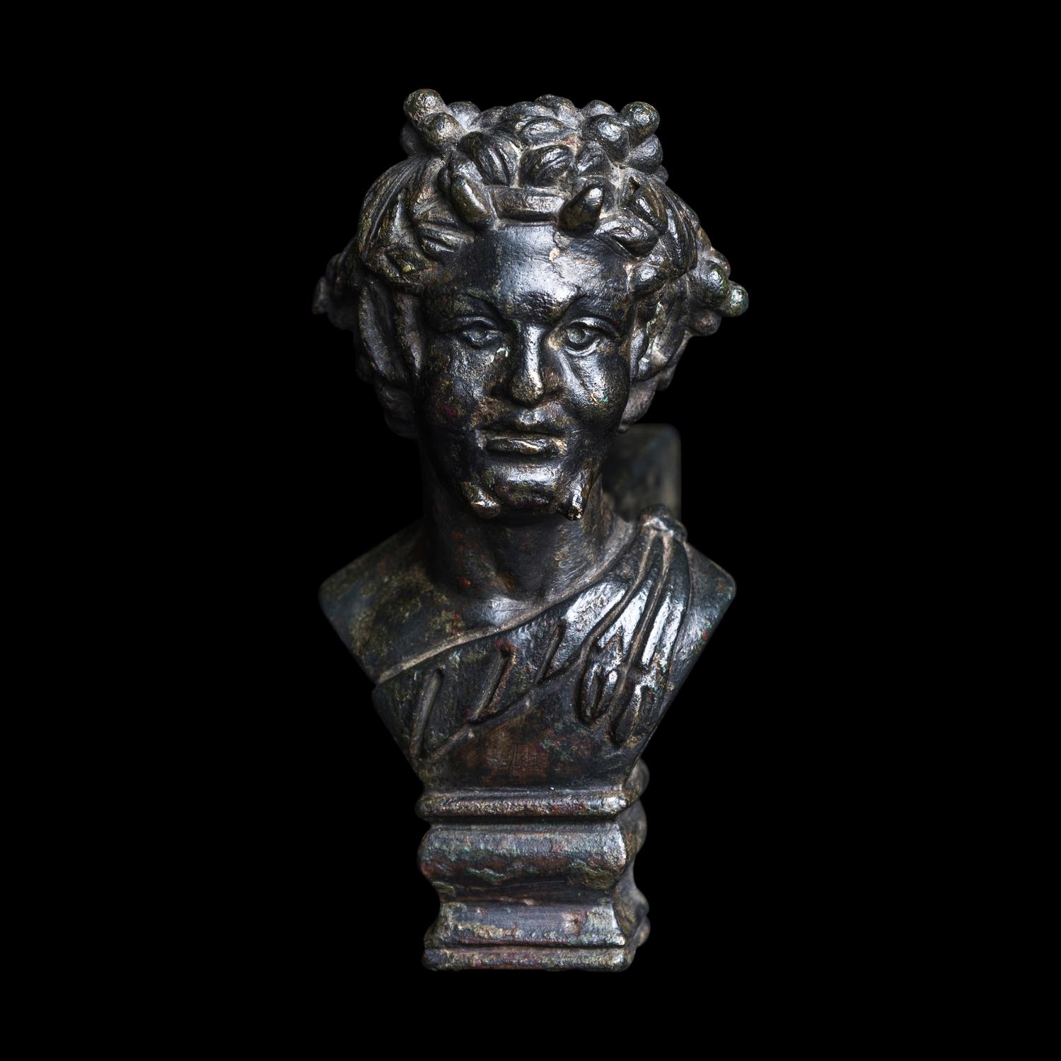 A Roman Bronze Support in the Form of a Satyr's Bust