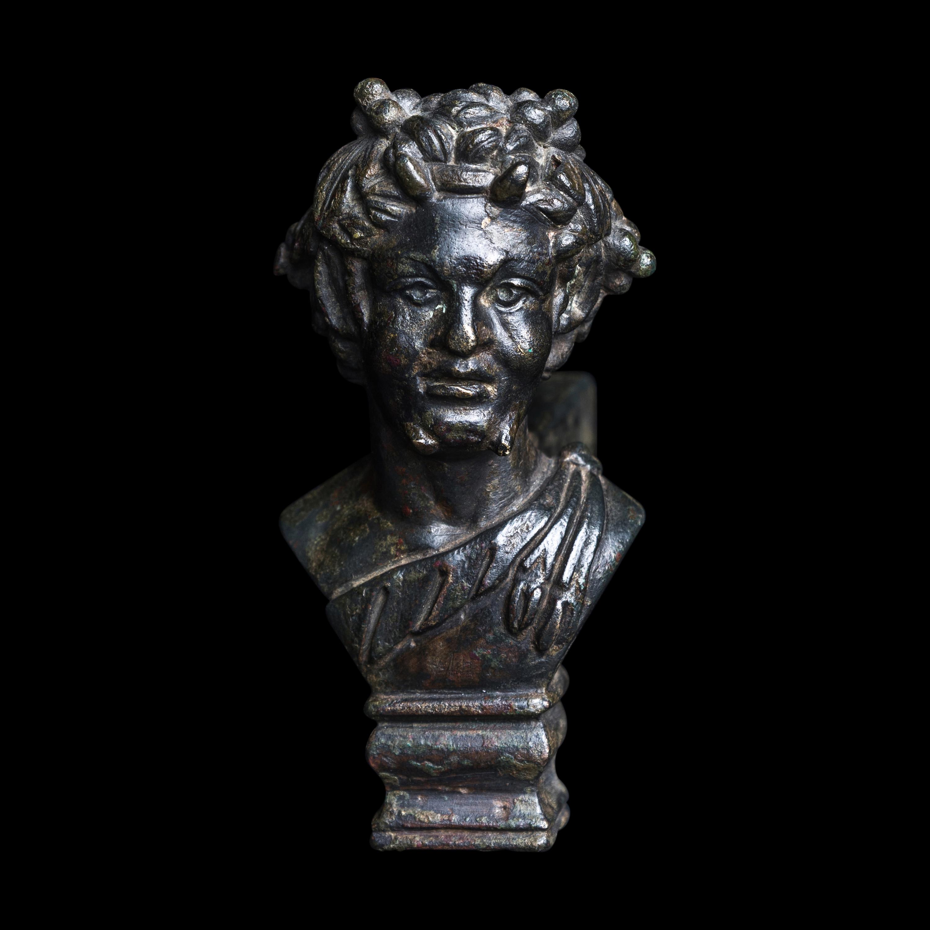 A Roman Bronze Support in the Form of a Satyr's Bust