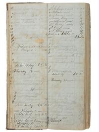 America in Manuscript [CALIFORNIA GOLD RUSH]. Shanghai Company Day Book. Snow Point, [Nevada County, California], ca 1855-1870s.