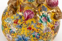 A Pair of Chinese Export Famille Jaune "Peach" Vases