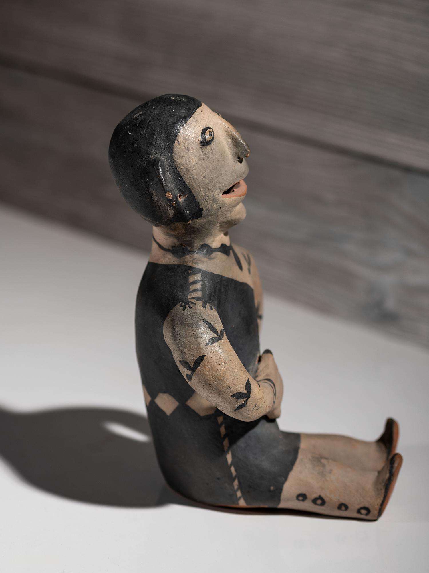 Seated Cochiti Pottery Figure