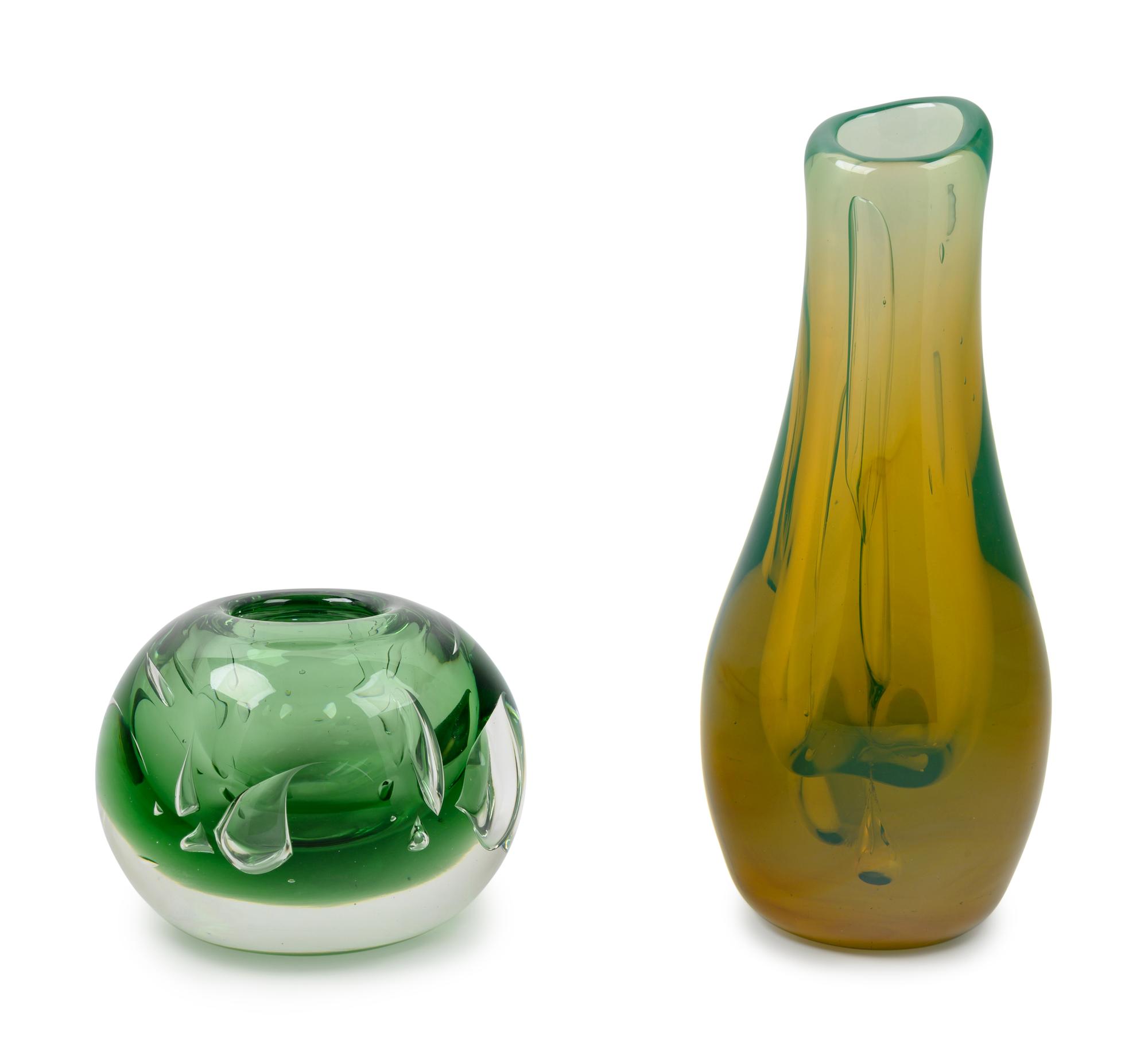 Two Paperweight Vases