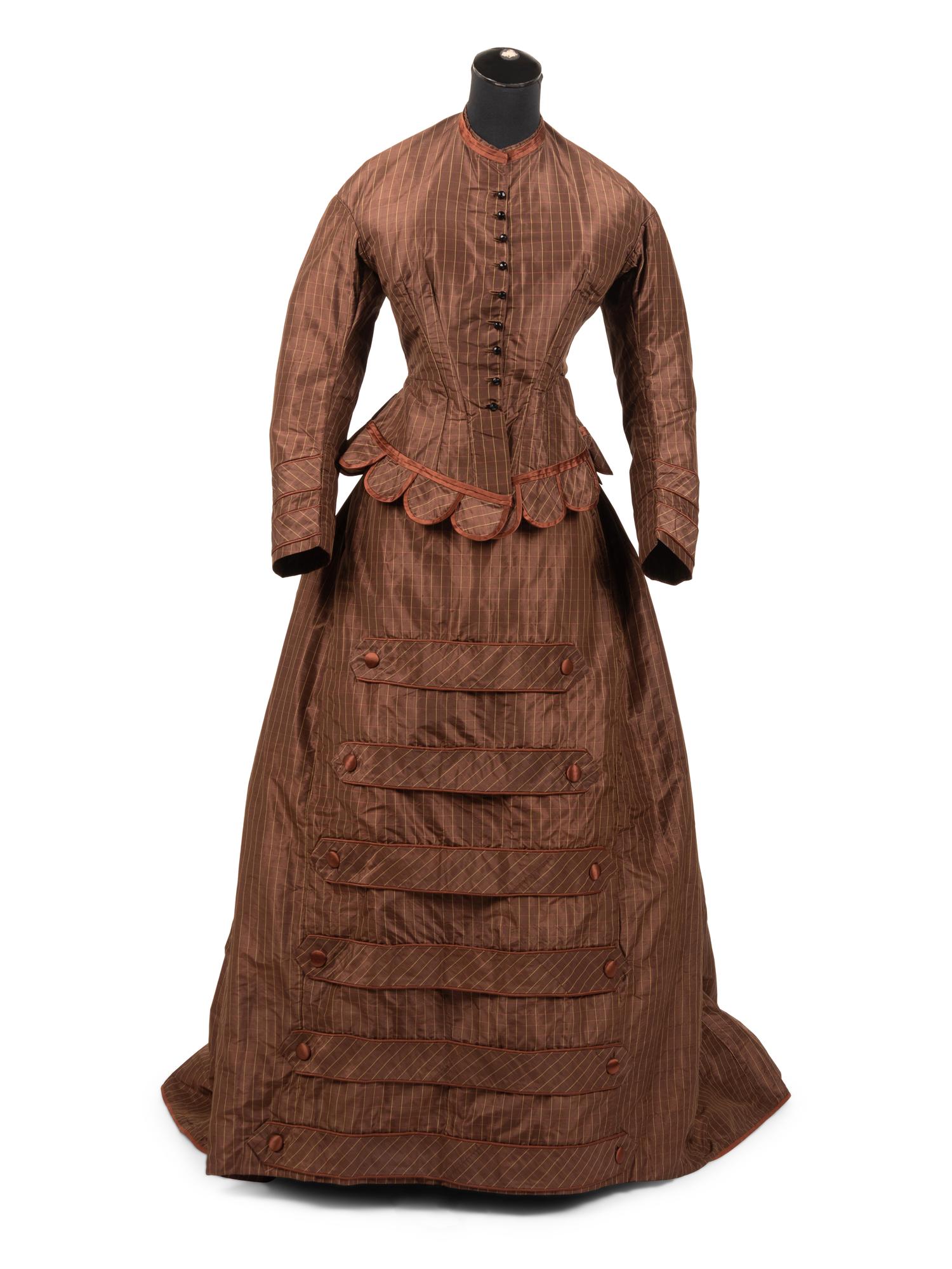 Silk Taffeta Two-Piece Dress, 1878